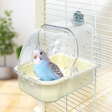 Bird Bath for Cage, Cleaning Pet Supplies Cockatiel Bird Bathtub with Hanging Ho