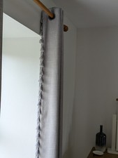 NEXT Eyelet Grey Tassel Pair Of Curtains 117 X 183cm Drop