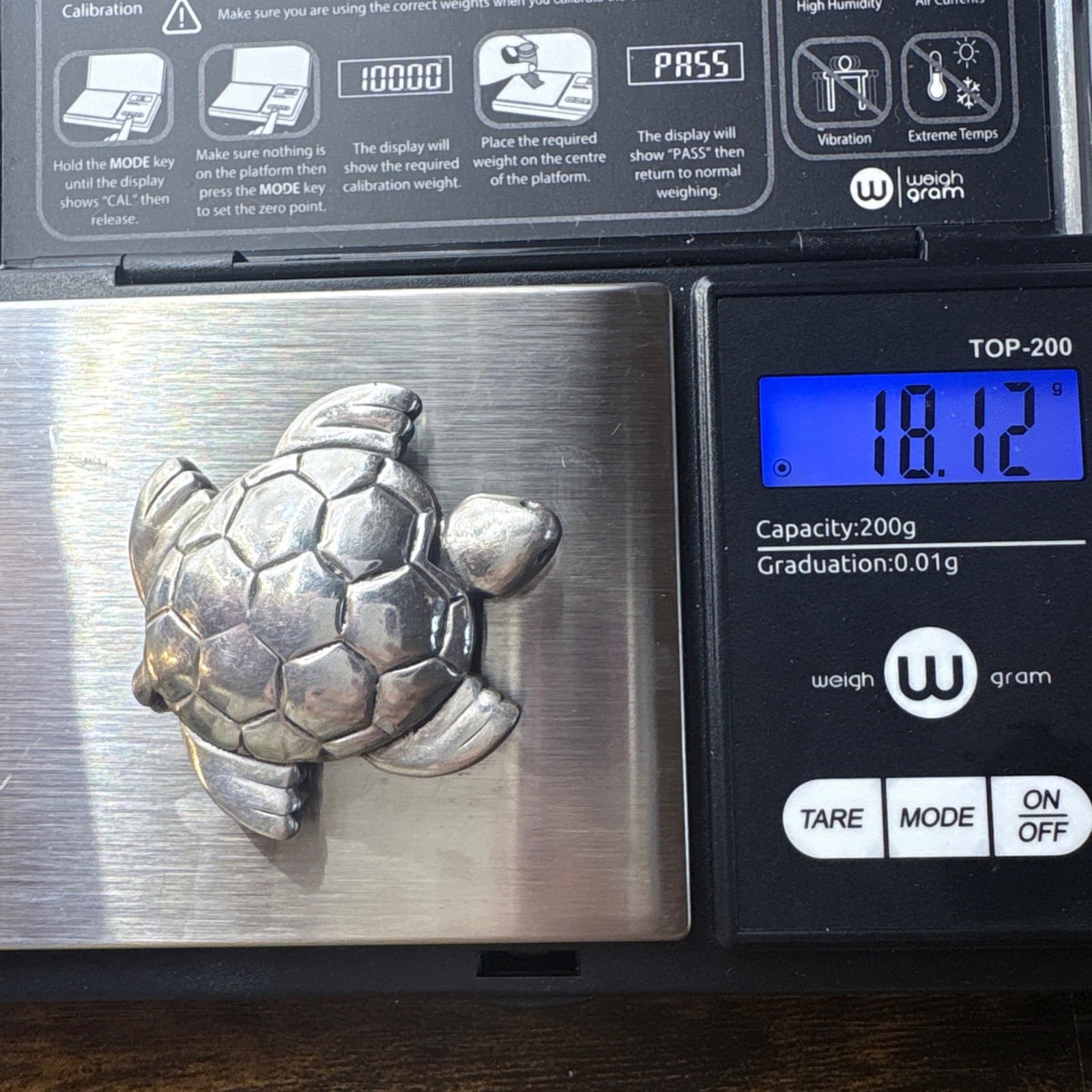 VTG Solid Sterling Silver 925 Turtle Design Brooc… - image 6