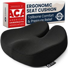 Memory Foam Seat Cushion Tailbone Pain Relief Coccyx Sciatica Ergonomic Black Me