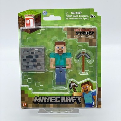 Minecraft Steve Overworld (2014) Jazwares Figur & Block Packung - NEU & OVP