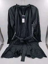 Rails Women's Eyelet Embroidered V-Neck Saylor Dress - Black - Size S (#E2-D1)