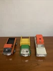 Vintage Tonka Lot Of 3 Ambulance Forest Truck And Super Trust Orange Pick Up