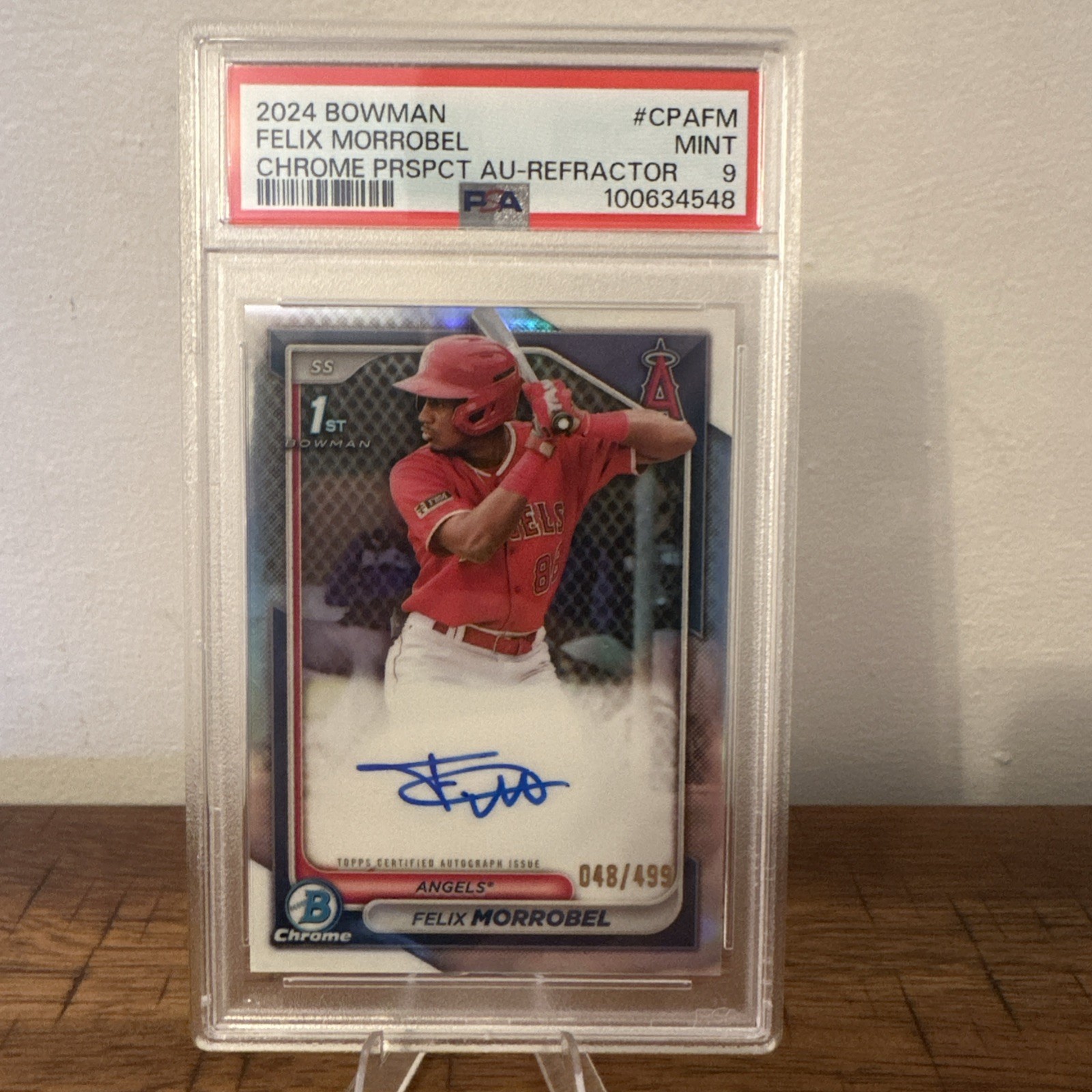 2024 Bowman - Chrome Prospect Autographs Felix Morrobel #CPA-FM Refractor /499