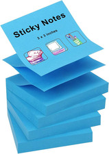 400 Sheets Pop-Up , 3 X 3 Inches, 4 Pads Bright Color Self-Stick Notes, 100 Shee