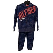 Tommy Hilfiger Boy's Blue/Orange Camo Logo Tracksuit Set Size S 8/10