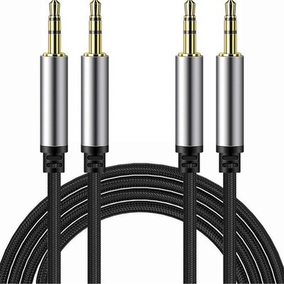 3.5mm Audio Aux Cable, 2 Pack 3ft Nylon Braided HiFi Stereo Audio TRS Cable S...