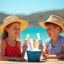 100 Disposable Ice Popsicle Bags with 2 Popsicle Sleeves, Neoprene Freezer Ic...