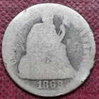 1868 Seated Liberty Dime 10c Circulated #98107