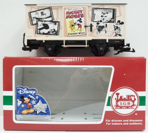 LGB 44358 Escala G Disney Steamboat Willie Disney Mickey Mouse Boxcar LN/Caja | Condition: Used