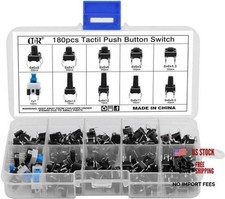 180Pcs Tactile Push Button Switch Assortment 6x6mm Push Button Switch 180 pcs