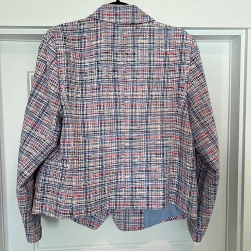 Blazer doppiopetto Talbots multiplaid in tweed nuovo senza etichette, taglia 14 - Foto 5 di 7