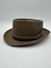 Vintage CHAMP Fedora Hat  Feel The Felt  Kasmir Finish Khaki Size 7 Feather