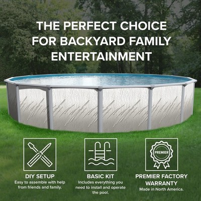 Wilbar Pretium Esprit 18ft x 52in Steel Above Ground Pool Liner Ladder  & Filter