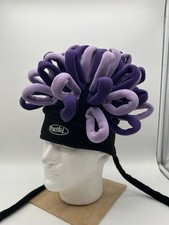 Copricapo mentale vintage sci snowboard pile cappello pazzo viola cappuccio