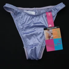 NEW Maidenform VTG 90s Stretch Satin Viva La Tanga Smooth Lace Panty MEDIUM