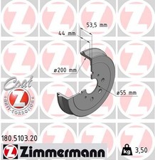 2x ZIMMERMANN Bremstrommel COAT Z 180.5103.20 für PEUGEOT TOYOTA C1 AYGO 108 107
