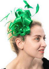 Fascinator Tea Party Hat Headband with Feathers for Women, Bridal Cocktail Hat