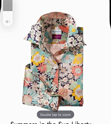 Maus & Hoffman Liberty Fabric 100% Silk Floral Button-Up Collared Blouse Top M