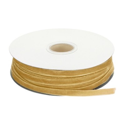Samtband Geschenkverpackung 50 Yard x1/4'' Dunkel Khaki Einseitiges Samtbandrolle