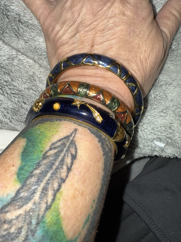 Lote de anillos brazalete brazalete esmalte azul crema estilo LGA, estilo Hidalgo, KJL Foto 4 de 4