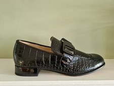 Orla Kiely Clarks Alice Black Croc Leather Shoes Size 8 Rare BNIB
