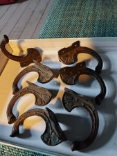 Jugendstil 8 Haken Garderobe Messing Original Frankreich Um 1900 7 Stück