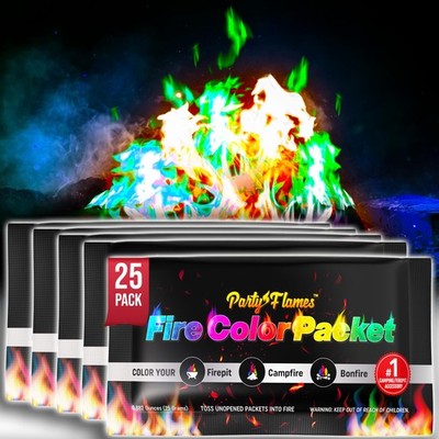 Fire Color Changing Packets Fire Pit 25 Pack - Perfect for Any Campfire, Bonf...