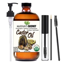 Mayan's Secret - 16 oz Pure Castor Oil Organic Cold 16 Fl Oz (Pack of 1) 