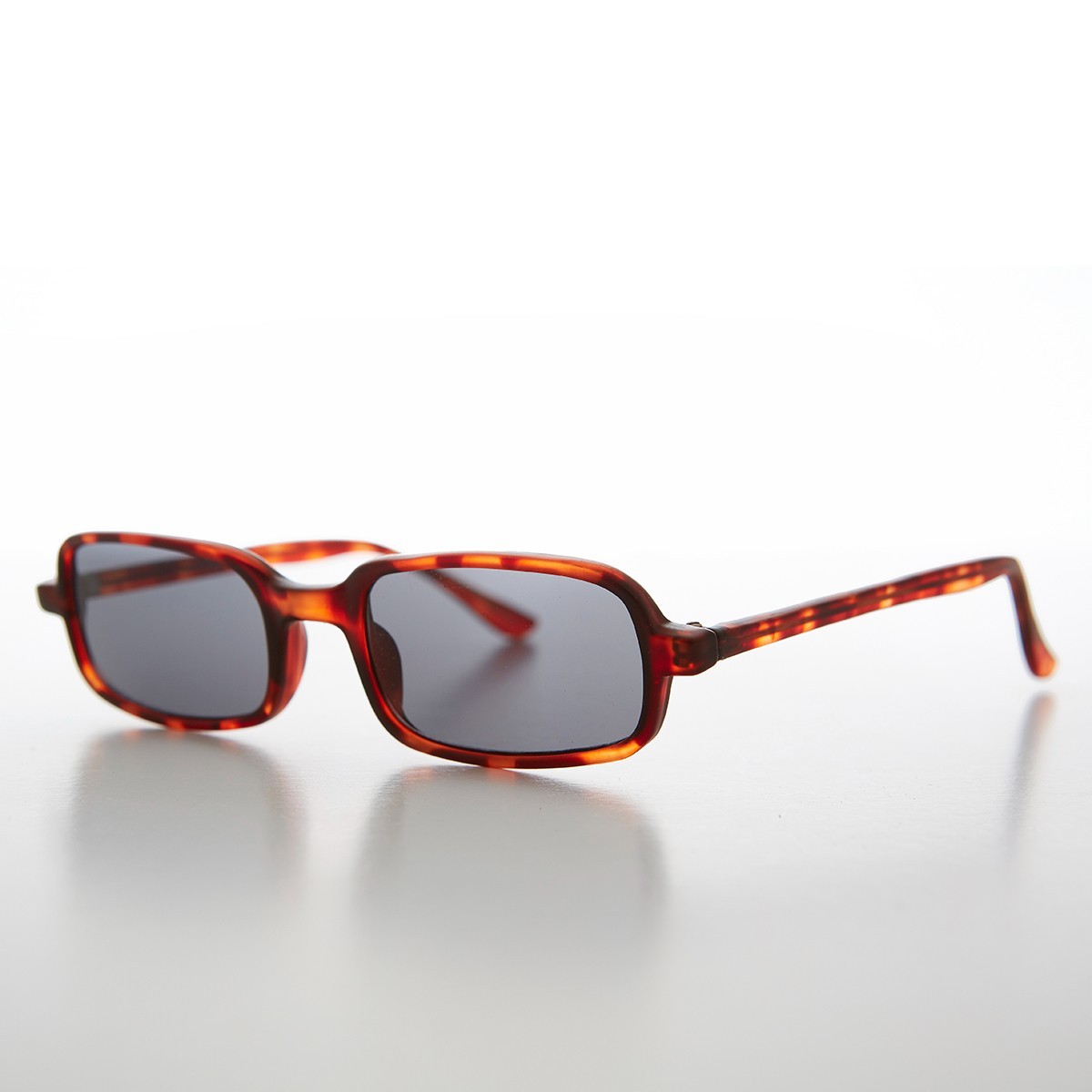 Matte Brown Mod Rectangular Vintage 90s Sleek Hip… - image 1