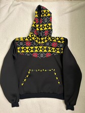 African Print Dashiki-Style Black Hoodie Ankara Trim Unisex Festival Streetwear