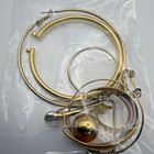 Vintage Modernist Gold Tone Split Open Coil With Bag Of Random Single Earrings. — photo 7