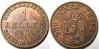 elf Germany Electorate of Hesse-Cassel 1 Heller 1861  Lion — photo 2