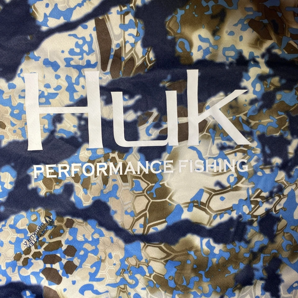 Camisa de pesca Huk Performance pequena camuflagem Kryptek Obskura - Imagem 3 de 4