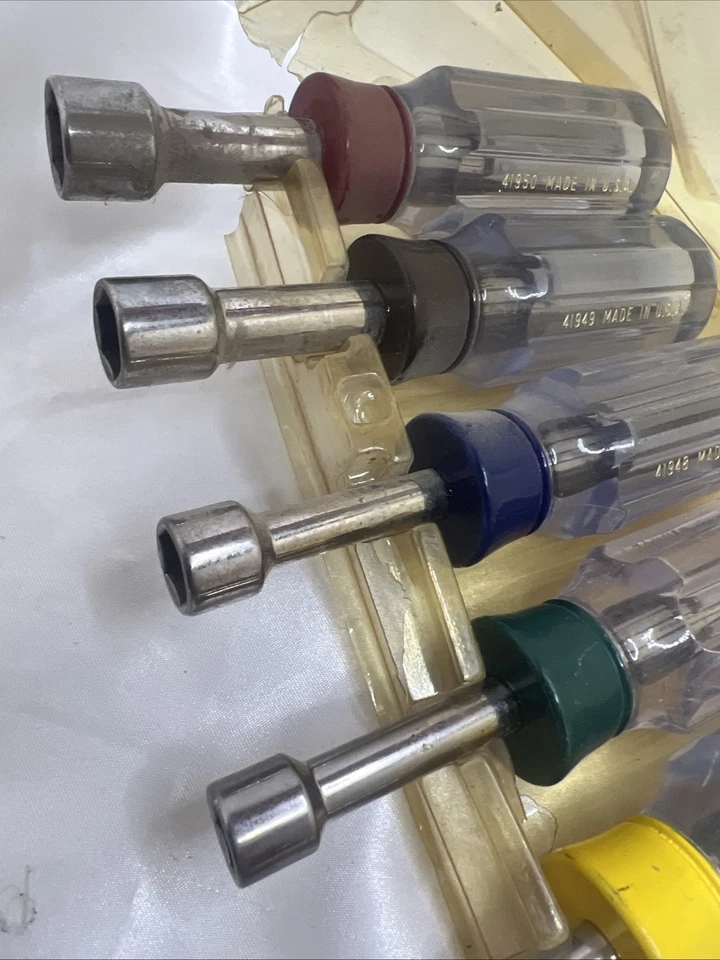 Vintage CRAFTSMAN 8 pc. SAE STUBBY NUT DRIVER SET 41988 Made in USA 1/2-3/16 H - Image 4 of 4