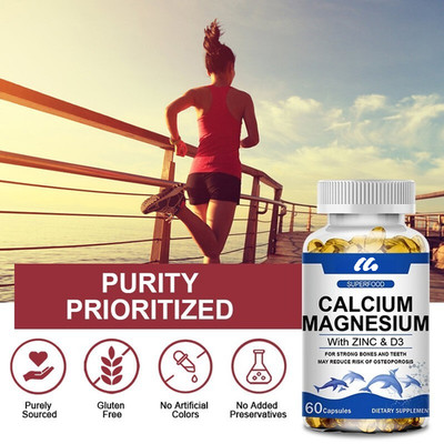 Calcium Magnesium Zinc & Vitamin D3 Capsules Support Bone Health Immune Energy