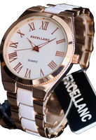 Excellanc Uhr Damenuhr Armbanduhr Weiß Rosegold Farben Analog