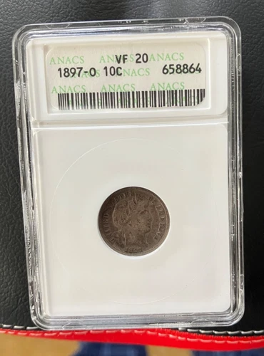 Better Date 1897-O Barber Dime ANACS VF 20