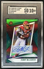 2021 Rookies & Stars Terry McLaurin Signatures Green Auto #/5 SGC 10 AUTO 10