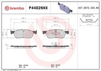 NEU - Brembo P44026NX Bremsbelagsatz, Scheibenbremse FüR Jaguar Land Rover