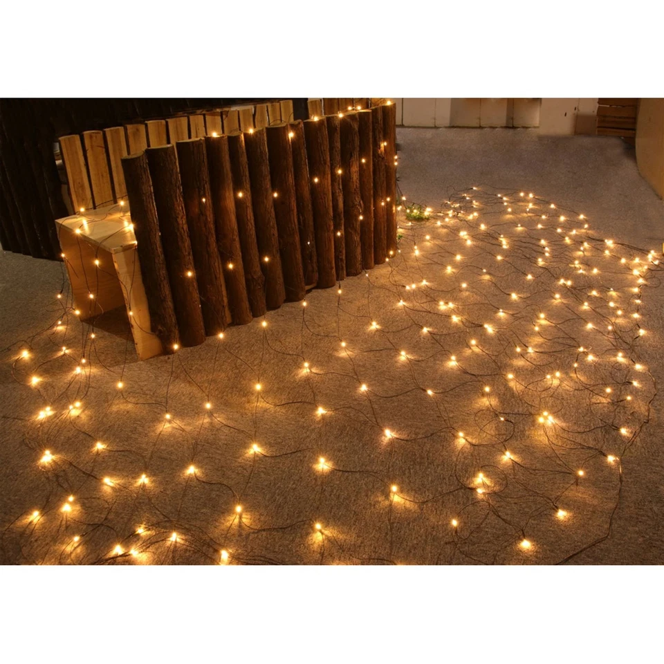 LED Lichternetz 3,6x2,6m 288 LED Warmweiß Weihnachtsbeleuchtung mit Timer Deko - Bild 1 von 3