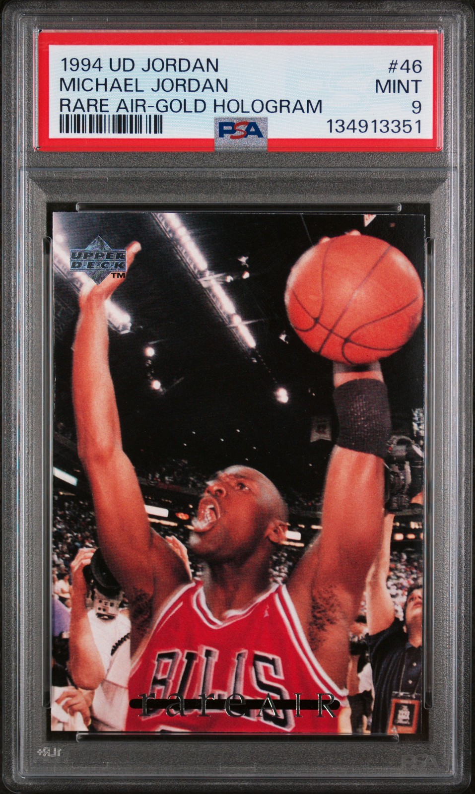 1994 UD MJ RARE AIR GOLD HOLOGRAM #46 MICHAEL JORDAN PSA 9