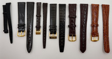 6 pcs NOS Bulova Leather Watch Straps with Buckle Various Sizes