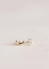 Complements - Sun  Moon - Gold Earrings