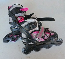Kids Girls Schwinn Adjustable Rollerblades Inline Skates Size 1 - 4 Black  Pink