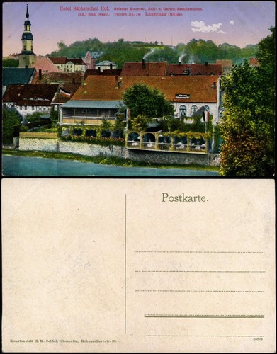 Ansichtskarte Lunzenau Hotel Sächsischer Hof Inh.: Emil Nagel 1910
