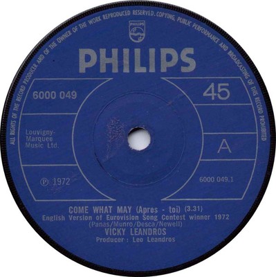 Vicky Leandros - Come What May / Take A Little Time (7'', Single, Sol)