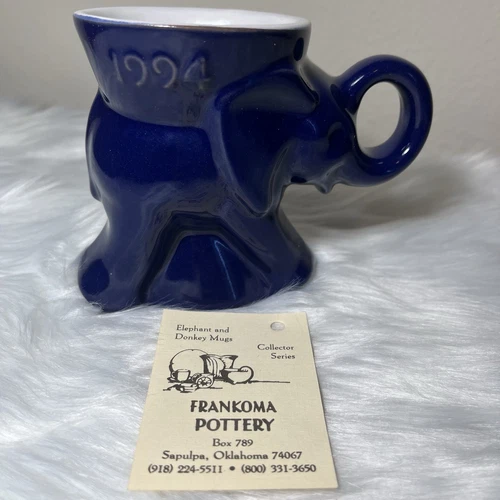 VINTAGE FRANKOMA POTTERY POLITICAL GOP ELEPHANT MUG CUP 1994 Collector Series