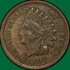 1907 Indian Head Cent Choice Extremely Fine XF+ Coin, Scratch #38257