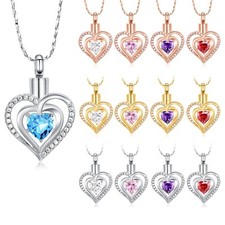 Double Heart Urn Necklace for Ashes Ashes Holder Keepsake Urn Cremation Jewelry